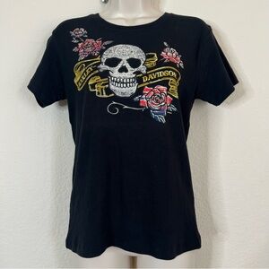 Vintage 2000’s Harley  Davidson “Rose” Graphic T-Shirt M Las Vegas Nevada New